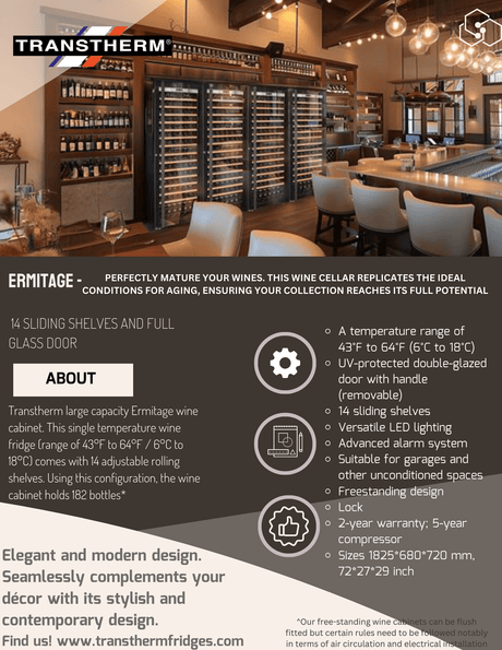 Transtherm Prestige Ermitage Wine Cooling Cabinet Wine Coolers Wine Coolers Empire