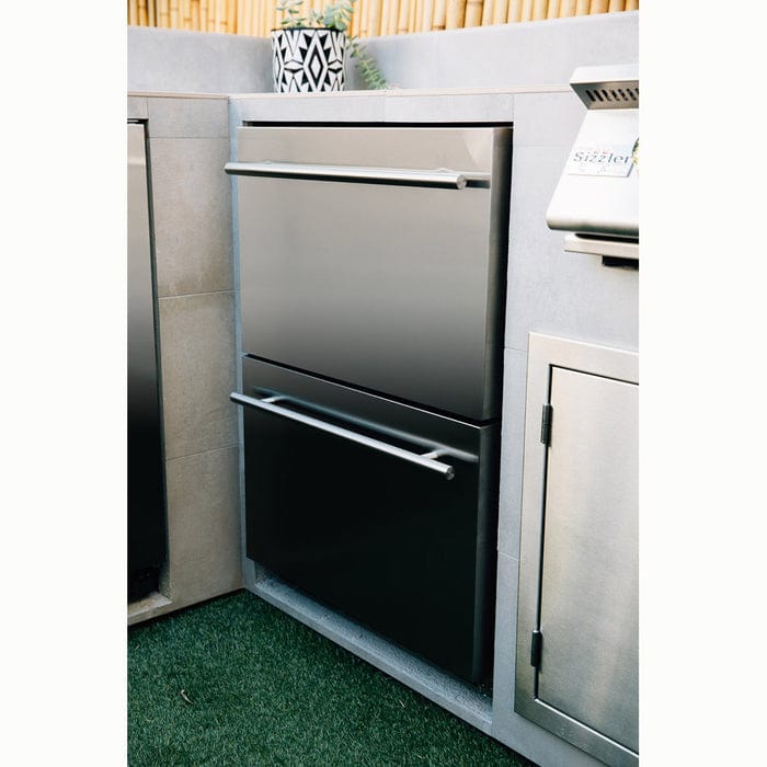 True Flame 24" 5.3C Deluxe Two-Drawer Outdoor Rated Fridge TF-RFR-24DR2 Refrigerators TF-RFR-24DR2 Wine Coolers Empire