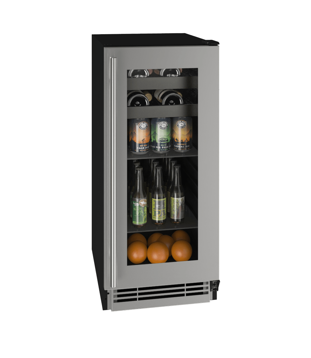 U-Line 15" Built-In Stainless Steel Beverage Fridge UHBV115-SG01A Beverage Centers UHBV115-SG01A Wine Coolers Empire