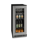 U-Line 15" Built-In Stainless Steel Beverage Fridge UHBV115-SG01A Beverage Centers UHBV115-SG01A Wine Coolers Empire