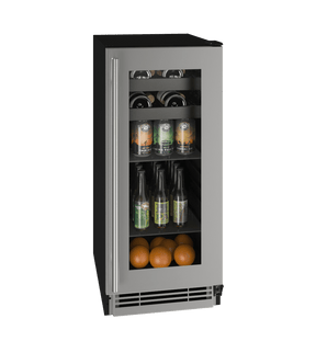 U-Line 15" Built-In Stainless Steel Beverage Fridge UHBV115-SG01A Beverage Centers UHBV115-SG01A Wine Coolers Empire