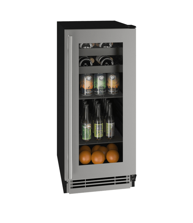 U-Line 15" Built-In Stainless Steel Beverage Fridge UHBV115-SG01A Beverage Centers UHBV115-SG01A Wine Coolers Empire