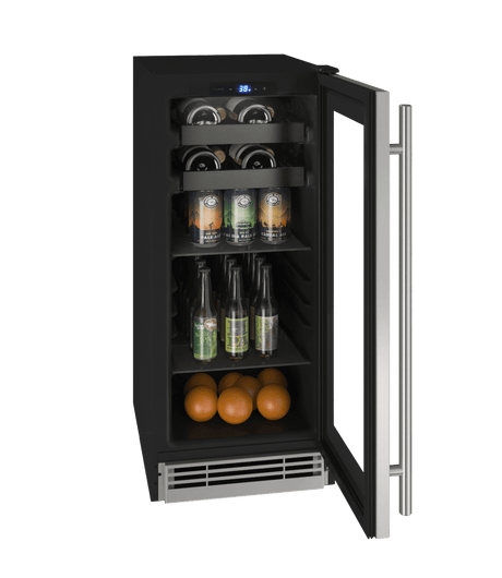 U-Line 15" Built-In Stainless Steel Beverage Fridge UHBV115-SG01A Beverage Centers UHBV115-SG01A Wine Coolers Empire