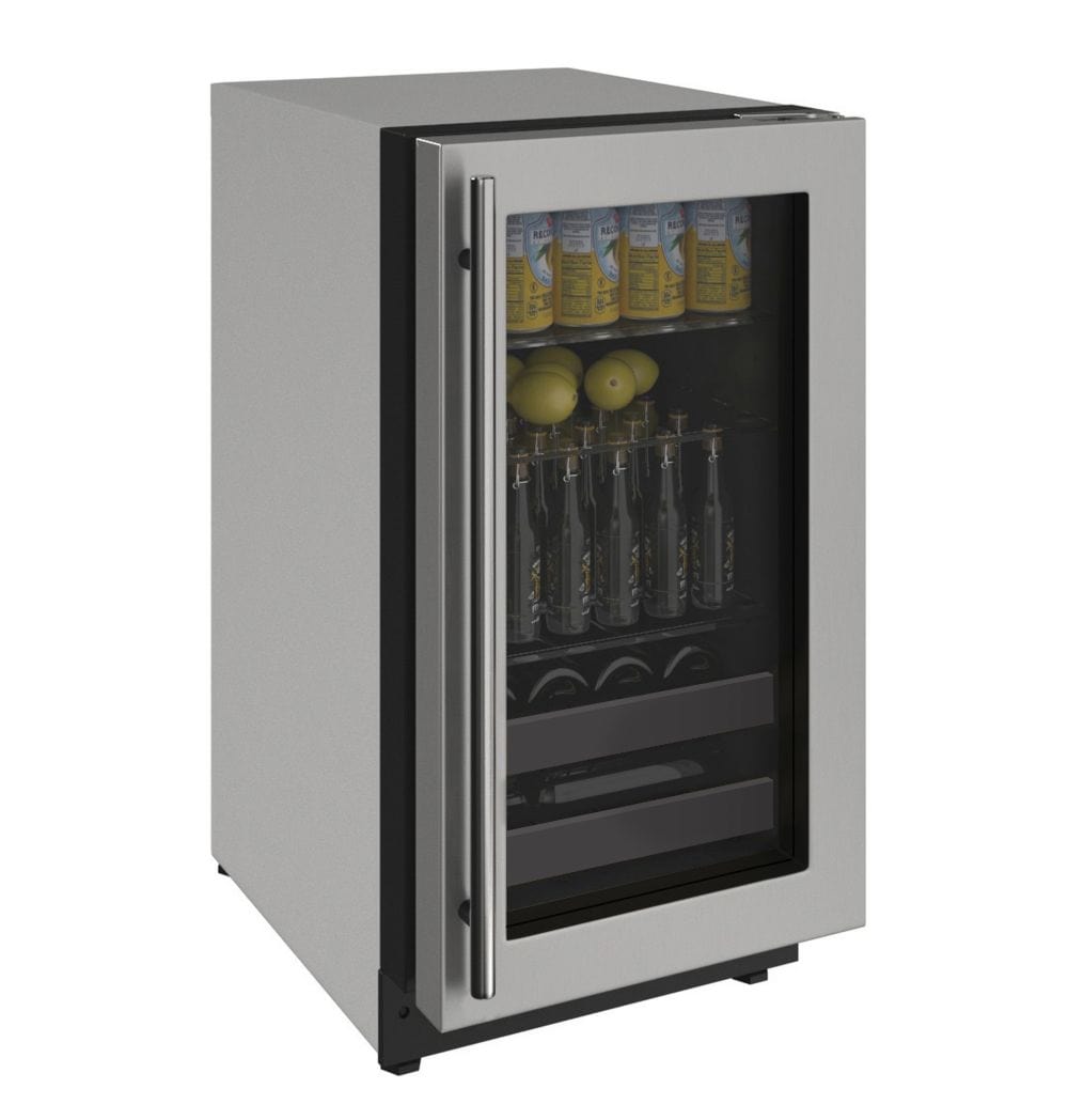 U-Line 18" Reversible Stainless Frame Beverage Center U-2218BEVS-00A Beverage Centers U-2218BEVS-00A Wine Coolers Empire