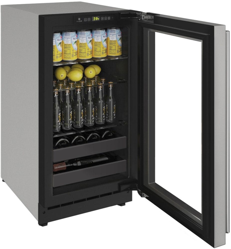 U-Line 18" Reversible Stainless Frame Beverage Center U-2218BEVS-00A Beverage Centers U-2218BEVS-00A Wine Coolers Empire