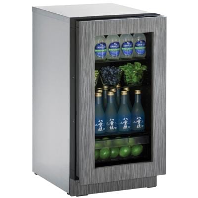 U-Line 2218RGL 18" Glass Refrigerator Reversible Hinge Refrigerators U-2218RGLINT-00B Wine Coolers Empire