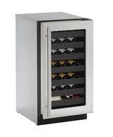 U-Line 2218WC 18" Wine Refrigerator Reversible Hinge Integrated/Stainless Frame Wine Coolers U-2218WCS-00B Wine Coolers Empire