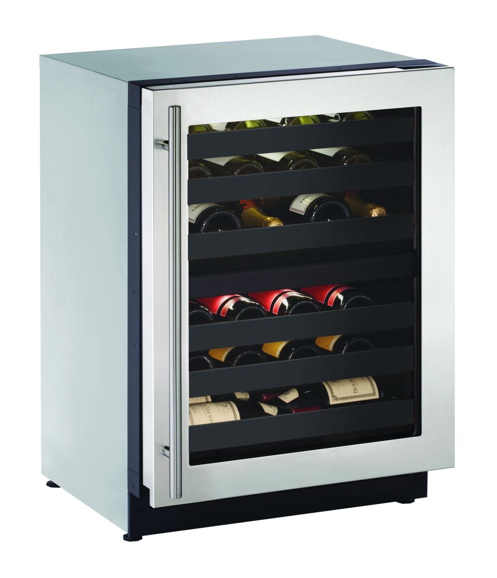 U-Line 2224ZWC 24" Dual-Zone Wine Refrigerator Reversible Hinge Wine Coolers U-2224ZWCINT-60B Wine Coolers Empire