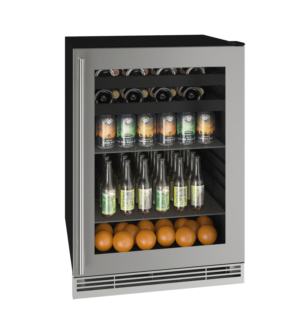 U-Line 24" Stainless Frame Beverage Center UHBV124-SG01A Beverage Centers UHBV124-SG01A Wine Coolers Empire