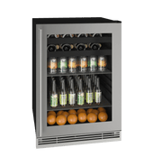 U-Line 24" Stainless Frame Beverage Center UHBV124-SG01A Beverage Centers UHBV124-SG01A Wine Coolers Empire