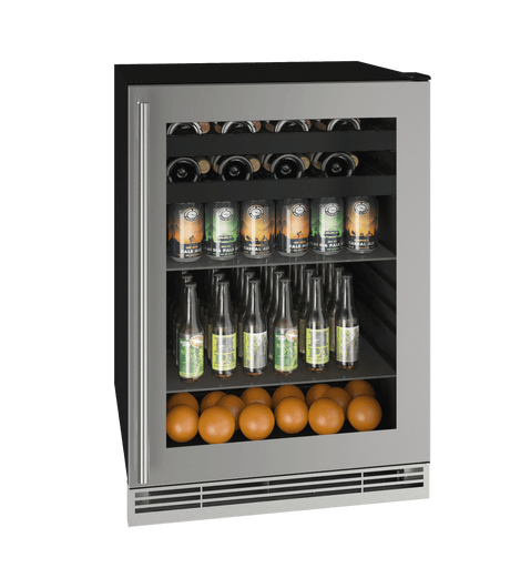 U-Line 24" Stainless Frame Beverage Center UHBV124-SG01A Beverage Centers UHBV124-SG01A Wine Coolers Empire