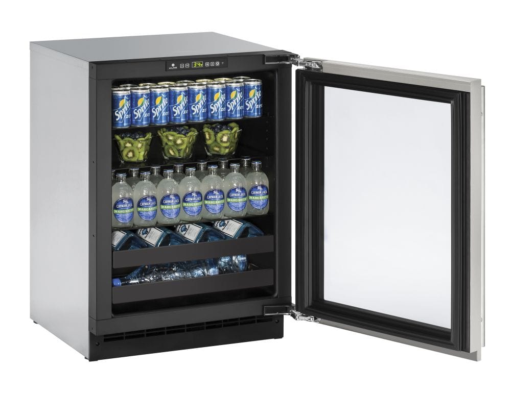 U-Line 24" Stainless Frame Reversible Beverage Center U-2224BEVS-00B Beverage Centers U-2224BEVS-00B Wine Coolers Empire