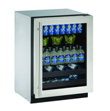 U-Line 24" Stainless Frame Reversible Beverage Center U-2224BEVS-00B Beverage Centers U-2224BEVS-00B Wine Coolers Empire