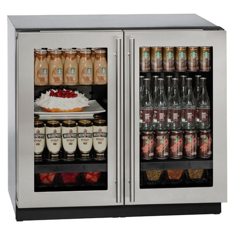 U-Line 3036RRGL 36" Refrigerator Dual Zone Integrated/Stainless Frame Refrigerators U-3036RRGLS-00B Wine Coolers Empire