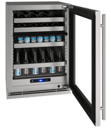 U-Line HBD524 24" Dual-Zone Beverage Center Reversible Hinge Integrated Frame Beverage Centers UHBD524-SG01A Wine Coolers Empire