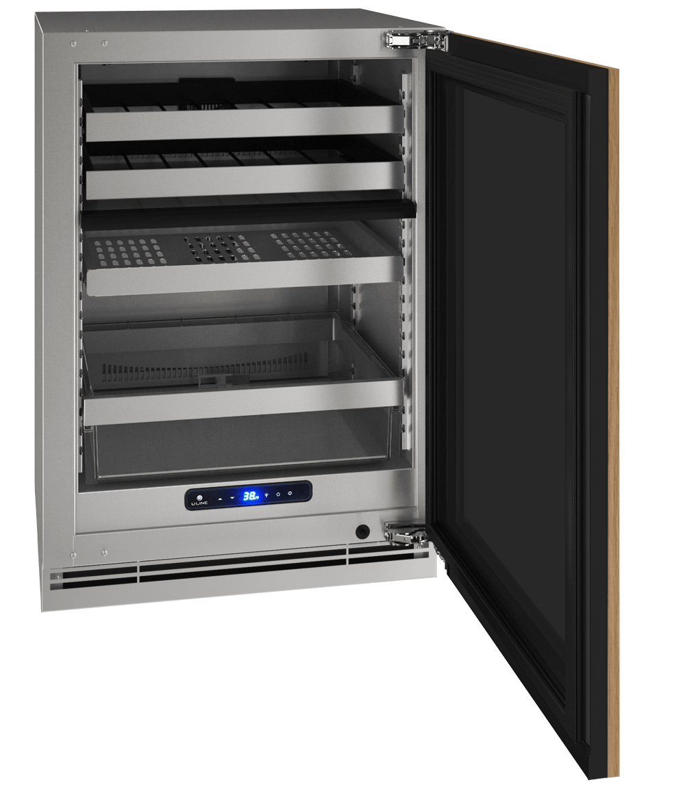 U-Line HBD524 24" Dual-Zone Beverage Center Reversible Hinge Integrated Frame Beverage Centers Wine Coolers Empire