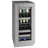 U-Line HBV515 15" Beverage Center Reversible Hinge Integrated Frame Beverage Centers UHBV515-SG41A Wine Coolers Empire