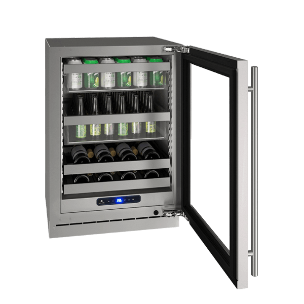 U-Line HBV524 24" Beverage Center Reversible Hinge Integrated Frame Beverage Centers UHBV524-SG01A Wine Coolers Empire