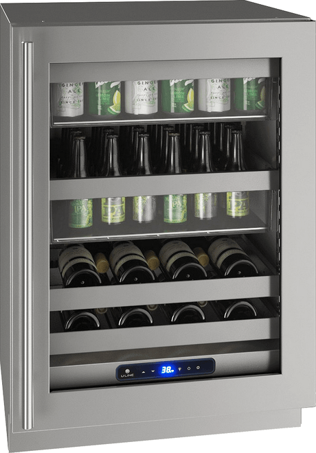 U-Line HBV524 24" Beverage Center Reversible Hinge Integrated Frame Beverage Centers UHBV524-SG41A Wine Coolers Empire