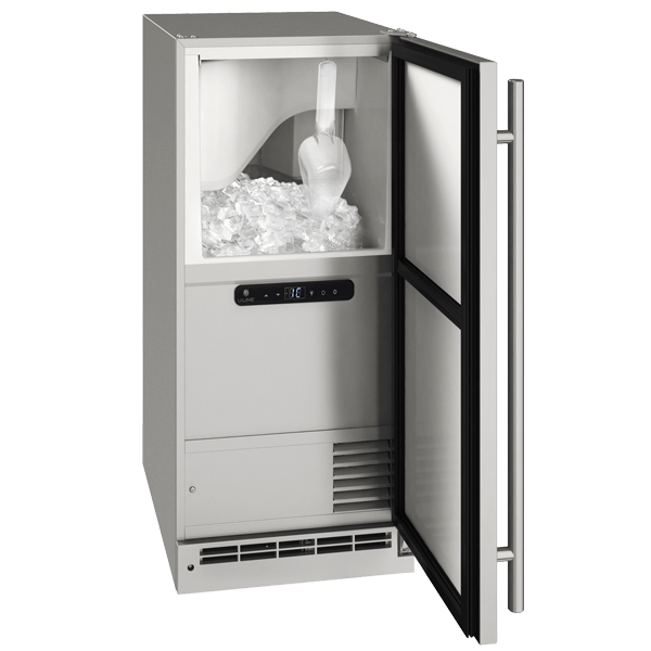 U-Line Outdoor OCL115 / OCP115 15" Clear Ice Machine Reversible Hinge Stainless Solid Ice Makers UOCP115-SS01B Wine Coolers Empire