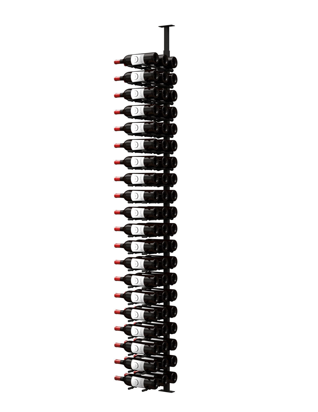 Ultra Wine Racks 63 Bottles HZ 1-Sided Floor-to-Ceiling Display Wine Racks FTC-BLK-1SD-3D-8FT Wine Coolers Empire