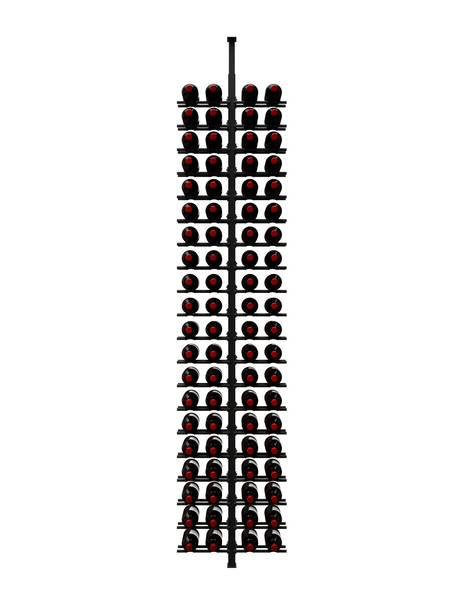 Ultra Wine Racks 84 Bottles HZ 2-Sided Floor-to-Ceiling Display Wine Racks FTC-BLK-2SD-2D-8FT Wine Coolers Empire