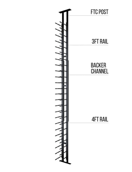 Ultra Wine Racks Floor-To-Ceiling Mounted Display - 1 Sided (42 Bottles) Floor-to-Ceiling FTC-BLK-1SD-DD Wine Coolers Empire