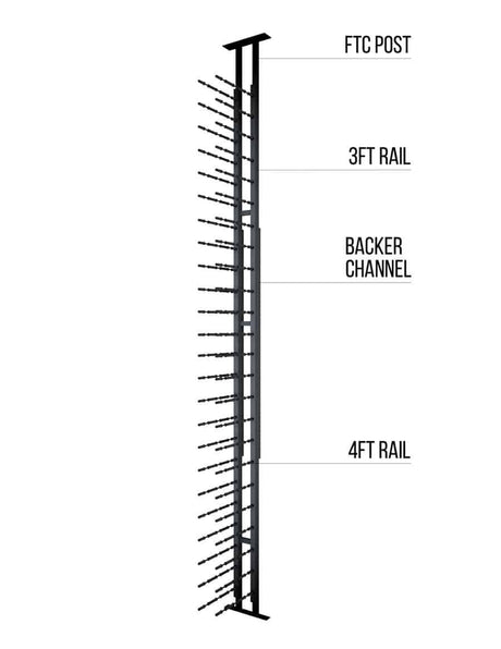 Ultra Wine Racks Floor-To-Ceiling Mounted Display - 1 Sided (63 Bottles) Floor-to-Ceiling FTC-BLK-1SD-TD Wine Coolers Empire