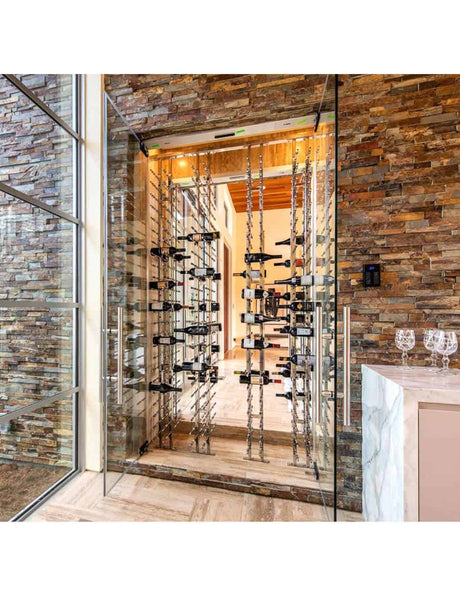 Ultra Wine Racks Floor-To-Ceiling Mounted Display - 2 Sided (84 Bottles) Floor-to-Ceiling FTC-BLK-2SD-DD Wine Coolers Empire