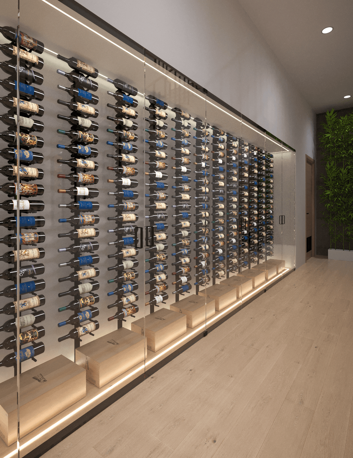 Ultra Wine Racks HZ Minimalist 20 Bottles Wine Rack Display Wine Racks MS-BLK-1SD-1D-HZ Wine Coolers Empire