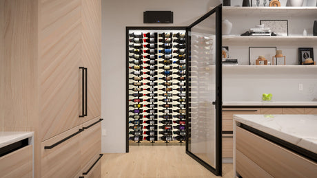 Ultra Wine Racks HZ Minimalist 60 Bottles Floor-to-Ceiling Display Wine Racks MS-BLK-1SD-3D-HZ Wine Coolers Empire