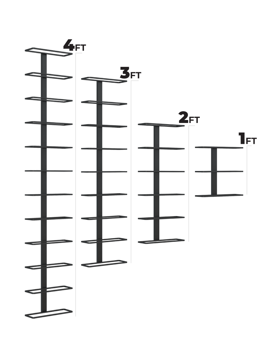 Ultra Wine Racks Max Reveal Label-Out Wall Rails Metal Wine Rack (1–4 ft) Wall Rails Wine Coolers Empire