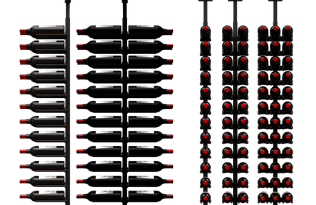 Ultra Wine Racks ST Minimalist 120 Bottles 2-Sided Display Wine Racks MS-BLK-2SD-3W-ST Wine Coolers Empire