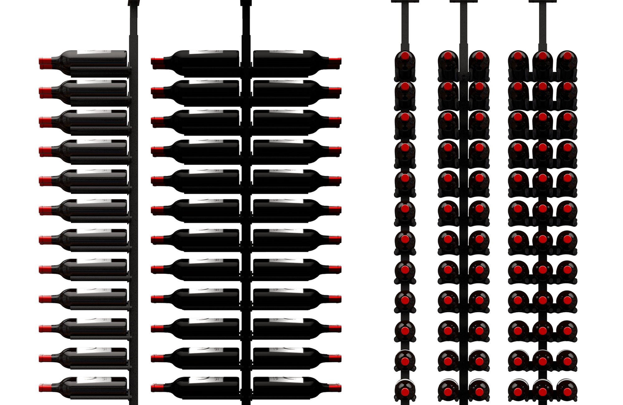 Ultra Wine Racks ST Minimalist 120 Bottles 2-Sided Display Wine Racks MS-BLK-2SD-3W-ST Wine Coolers Empire