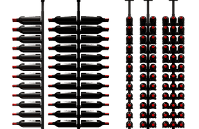 Ultra Wine Racks ST Minimalist 20 Bottles 1-Sided Display Wine Racks MS-BLK-1SD-1W-ST Wine Coolers Empire