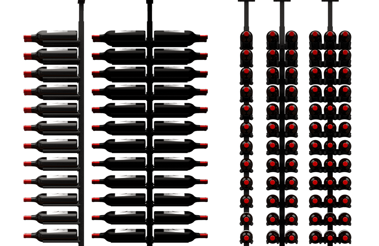 Ultra Wine Racks ST Minimalist 40 Bottles 2-Sided Display Wine Racks MS-BLK-2SD-1W-ST Wine Coolers Empire