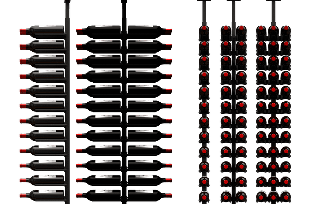 Ultra Wine Racks ST Minimalist 40 Bottles 2-Sided Display Wine Racks MS-BLK-2SD-1W-ST Wine Coolers Empire