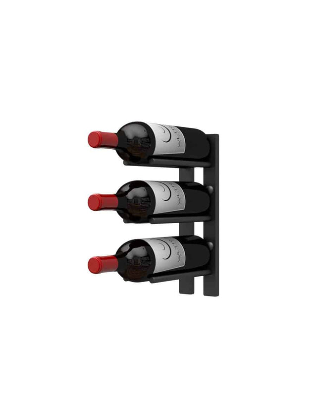 Ultra Wine Racks Straight Wall Rails - 1FT Metal Wine Racks (3 Bottles) Wall Rails PEG-1FT-BLK Wine Coolers Empire