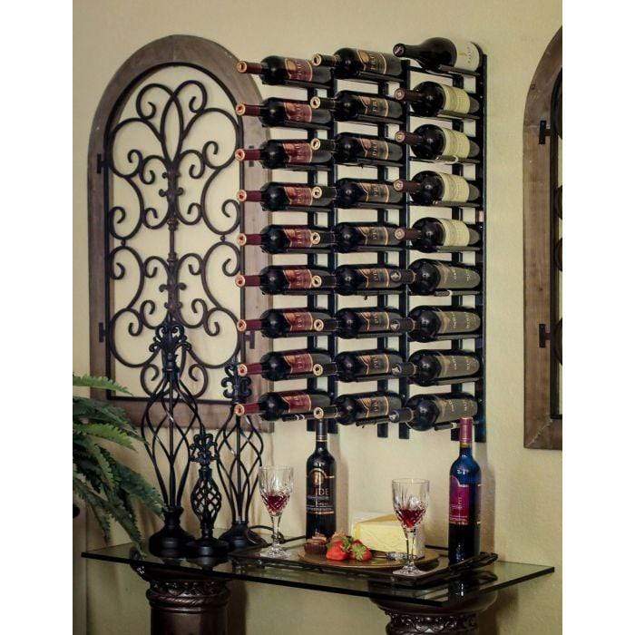 Ultra Wine Racks Straight Wall Rails - 4FT Metal Wine Racks (12 Bottles) Wall Rails PEG-4FT-BLK Wine Coolers Empire