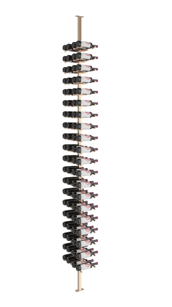 Vino Series Pins Floating Wine Rack Frame Kit, Double Sided Floor-to-Ceiling (80 bottles - Double Depth) Wine Racks VP-FCP-KIT-22-GB Wine Coolers Empire