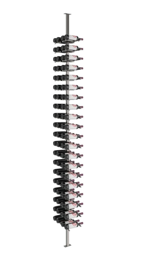 Vino Series Pins Floating Wine Rack Frame Kit, Double Sided Floor-to-Ceiling (80 bottles - Double Depth) Wine Racks VP-FCP-KIT-22-GM Wine Coolers Empire