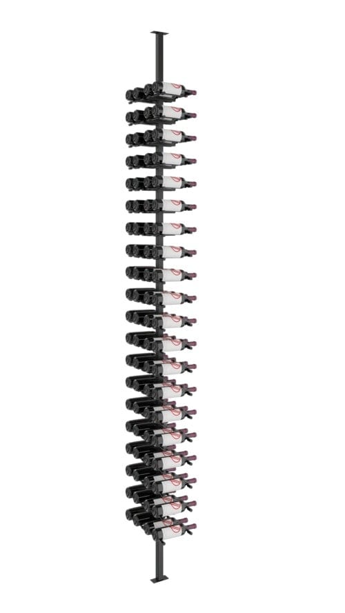 Vino Series Pins Floating Wine Rack Frame Kit, Double Sided Floor-to-Ceiling (80 bottles - Double Depth) Wine Racks VP-FCP-KIT-22-K Wine Coolers Empire