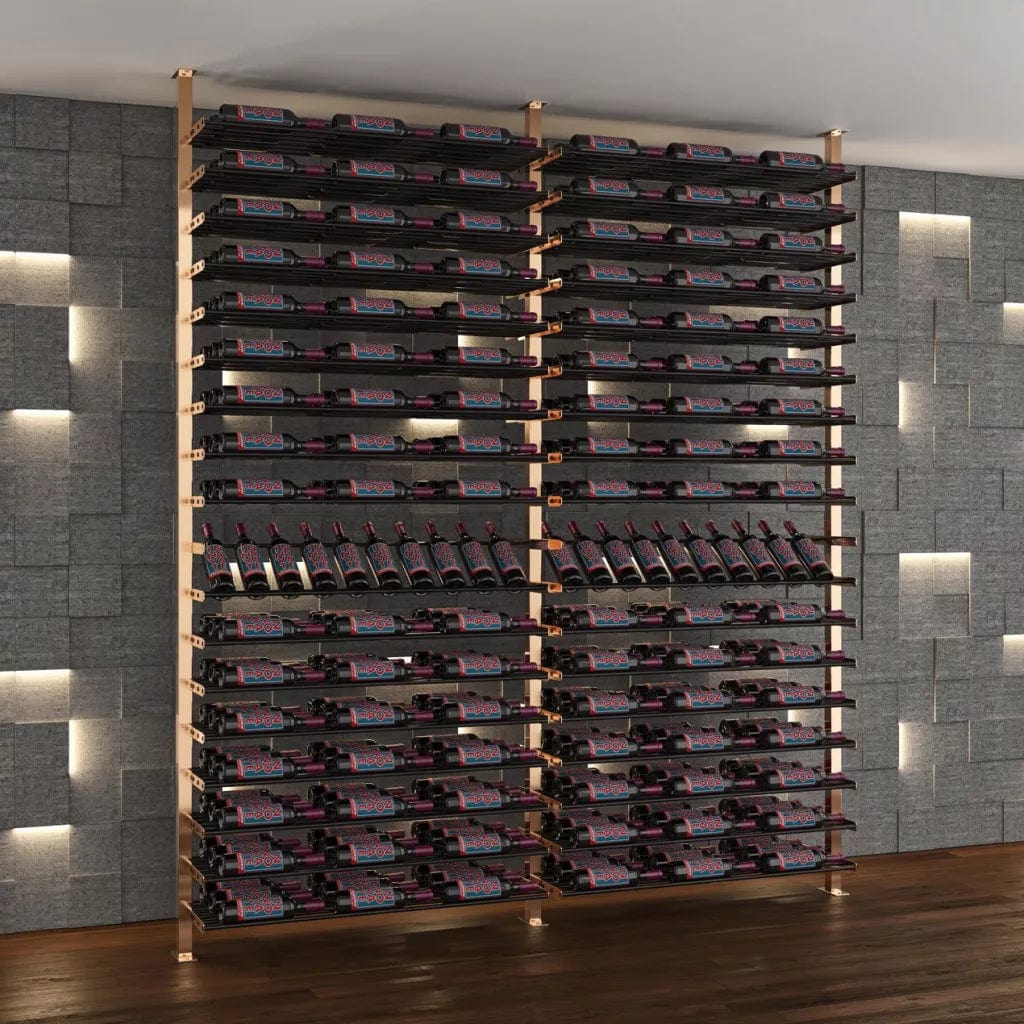 VintageView Evolution 108 Bottles Low Profile Ultra Slim Floor-to-Ceiling Wine Rack LP-FCP-KIT-2C-3-K Wine Racks Wine Coolers Empire