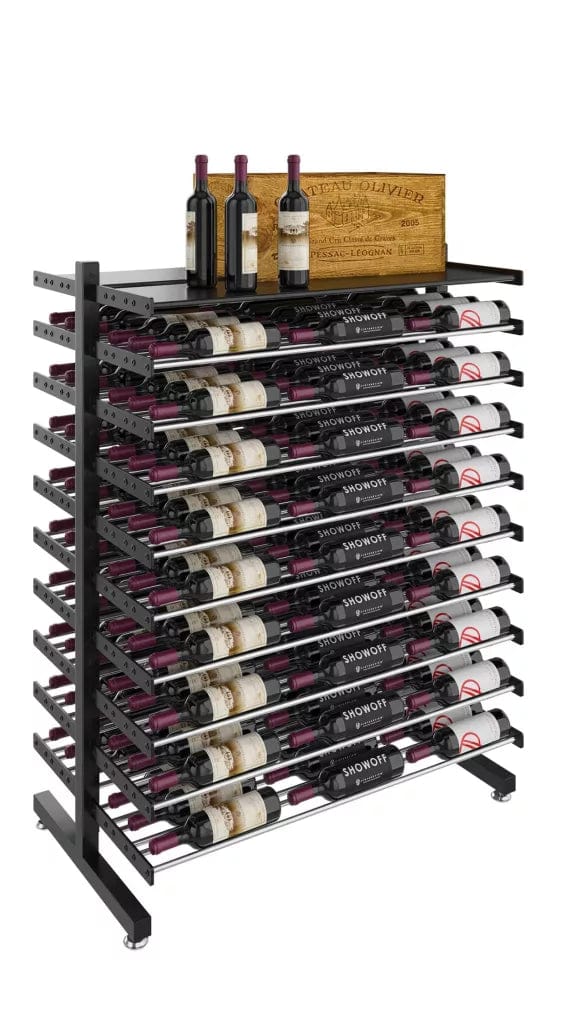 VintageView Evolution Double Sided Island Display Rack Shelf 3C 162 Bottles 108 1.5L Metal Wine Rack WW-IDR4-SH-K Wine Racks Wine Coolers Empire