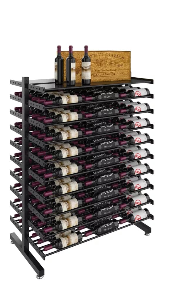 VintageView Evolution Double Sided Island Display Rack Shelf 3C 162 Bottles 108 1.5L Metal Wine Rack WW-IDR4-SH-K Wine Racks Wine Coolers Empire