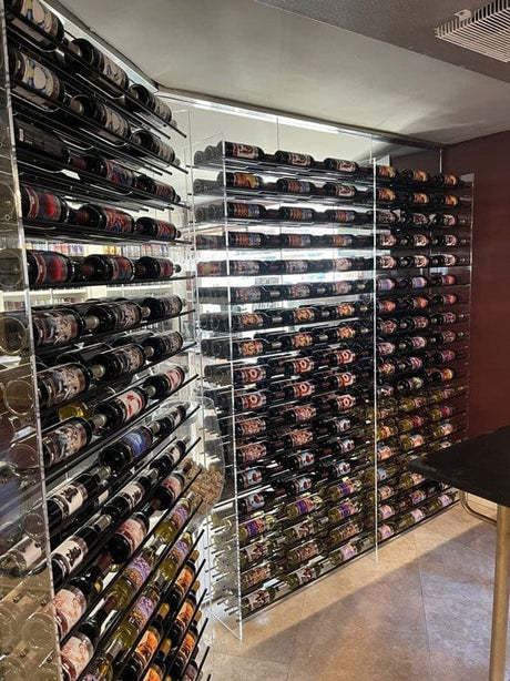 VintageView Evolution Freestanding Metal and Acrylic Wine Rack Tower 72 3C 378 Bottles/2 Extensions WT-72-B2X Wine Racks Wine Coolers Empire