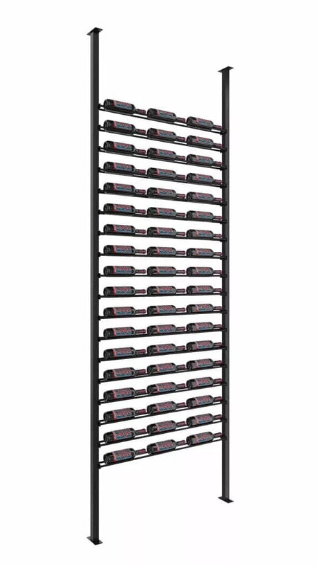 VintageView Single Depth Evolution Low Profile Ultra Slim Floor-to-Ceiling Wine Rack 10 3C 54 bottles LP-FCP-KIT-1-K Wine Racks Wine Coolers Empire