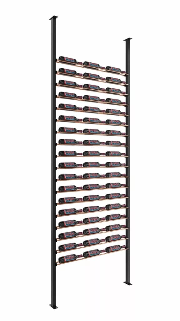 VintageView Single Depth Evolution Low Profile Ultra Slim Floor-to-Ceiling Wine Rack 10 3C 54 bottles LP-FCP-KIT-1-K Wine Racks Wine Coolers Empire