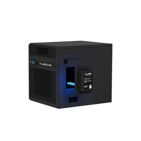 WhisperKOOL SC PRO 3000 wine cellar cooling unit showing side-mounted UV light system