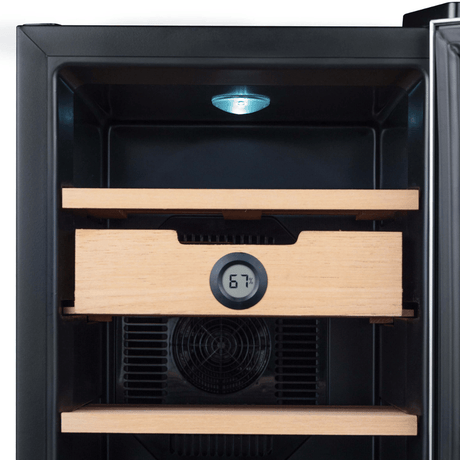 Whynter 1.2 cu. ft. Stainless Steel Digital Control and Display Cigar Humidor with Spanish Cedar Shelves  CHC-123DS Cigar Humidors CHC-123DS Wine Coolers Empire
